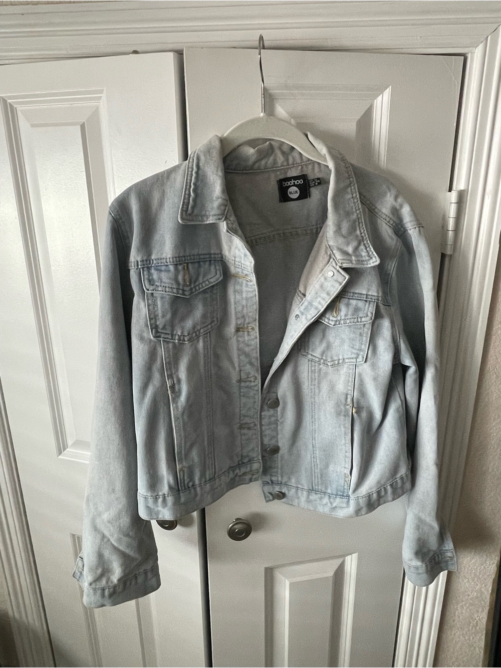 Boohoo Pale Blue Denim Jacket - Women's Button-Up Trucker